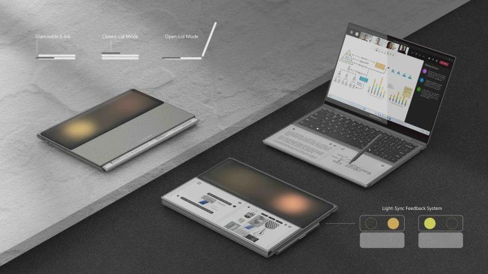 مفهوم حاسوب محمول مثير للاهتمام يحول مسند راحة اليد إلى مفكرة بالحبر الإلكتروني